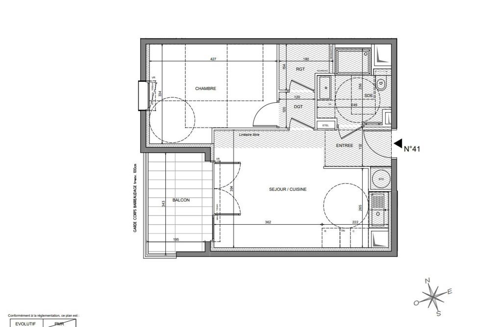 2 room new home in Nice, 51 m², photo #5, listing #103982634