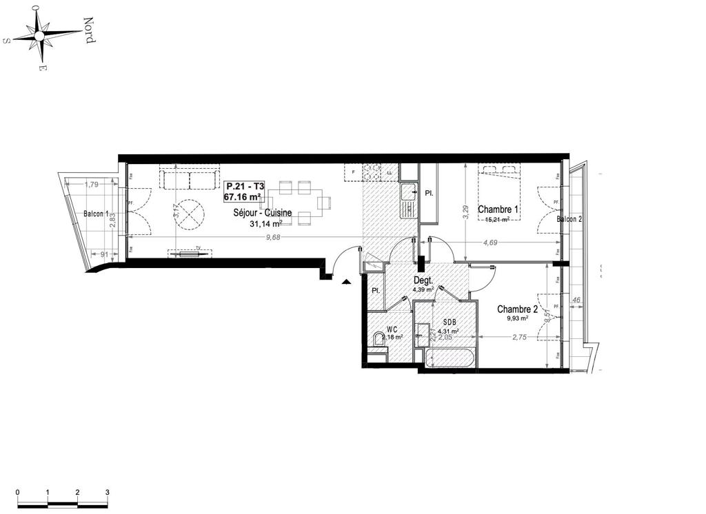 3 room new home in Antibes, photo #3, listing #106534638