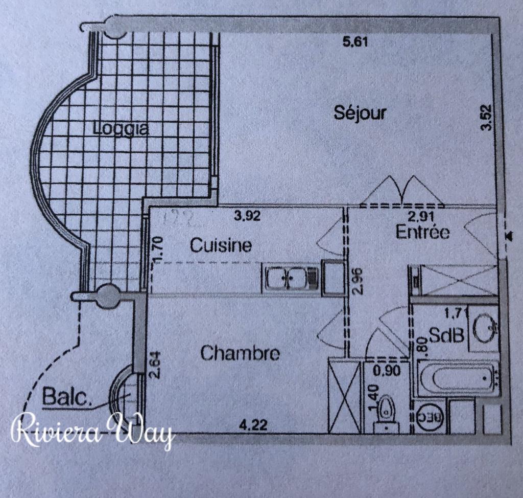 2 room apartment in Juan-les-Pins, photo #6, listing #83426952