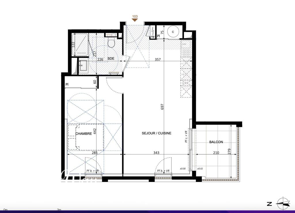2 room new home in Antibes, photo #3, listing #106275498