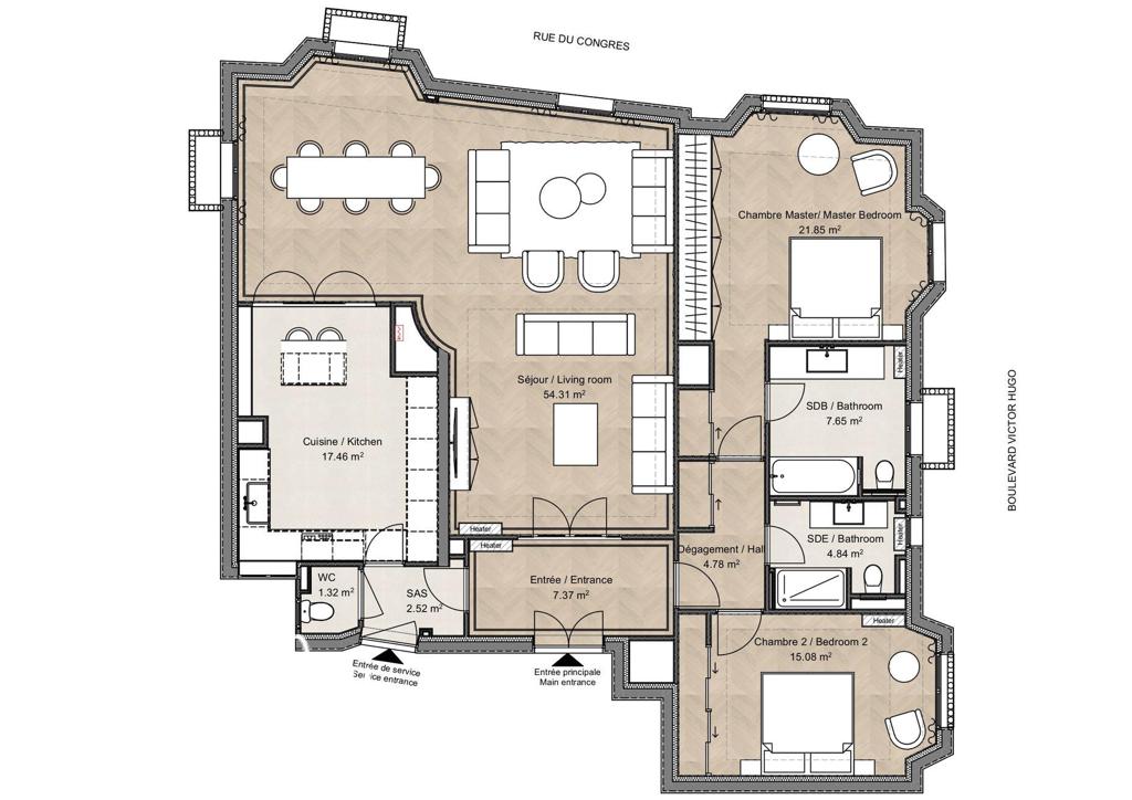 4 room apartment in Le Carré d'Or, 141 m², photo #10, listing #106035552