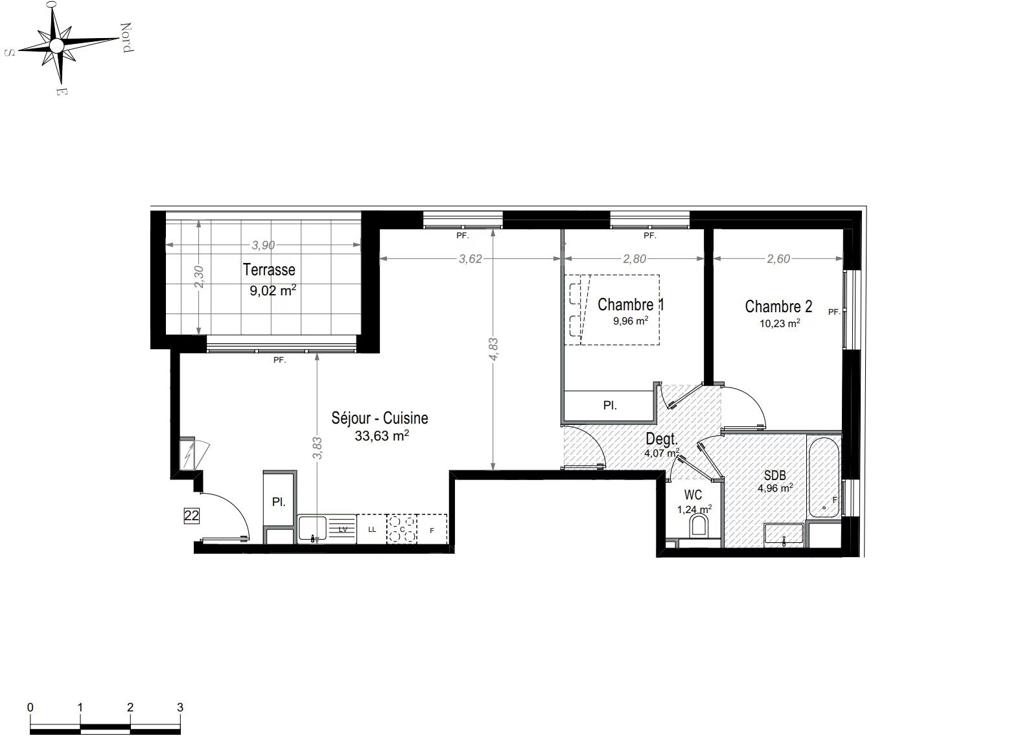 3 room new home in Antibes, photo #4, listing #106502844