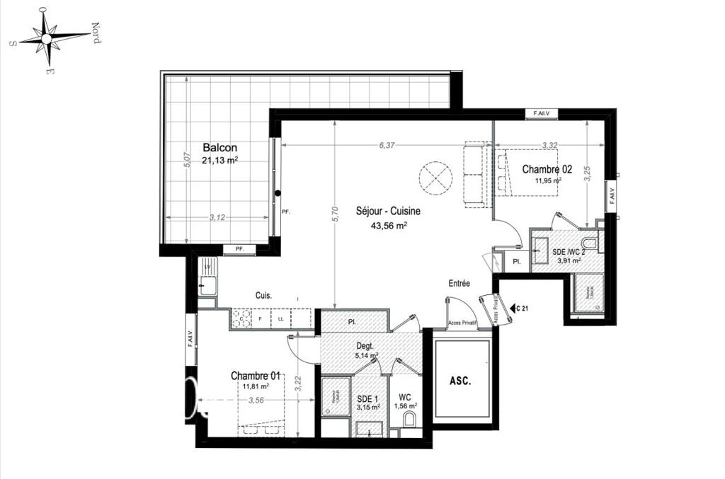 New home in Juan-les-Pins, 81 m², photo #7, listing #105636636