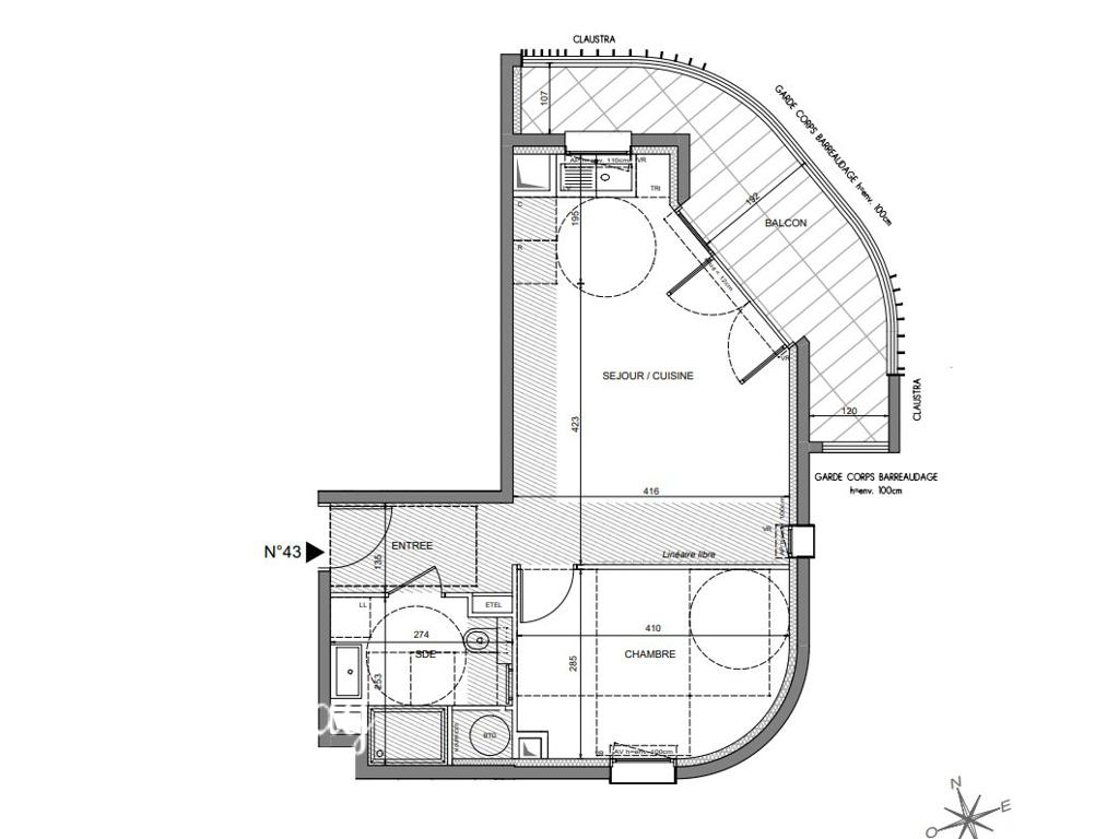 2 room new home in Nice, 54 m², photo #5, listing #103982718