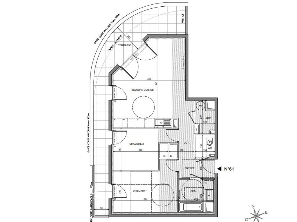 3 room new home in Nice, 88 m², photo #5, listing #103982382